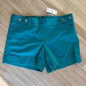 White House Black Market Dress Shorts. Teal. Size 6.
